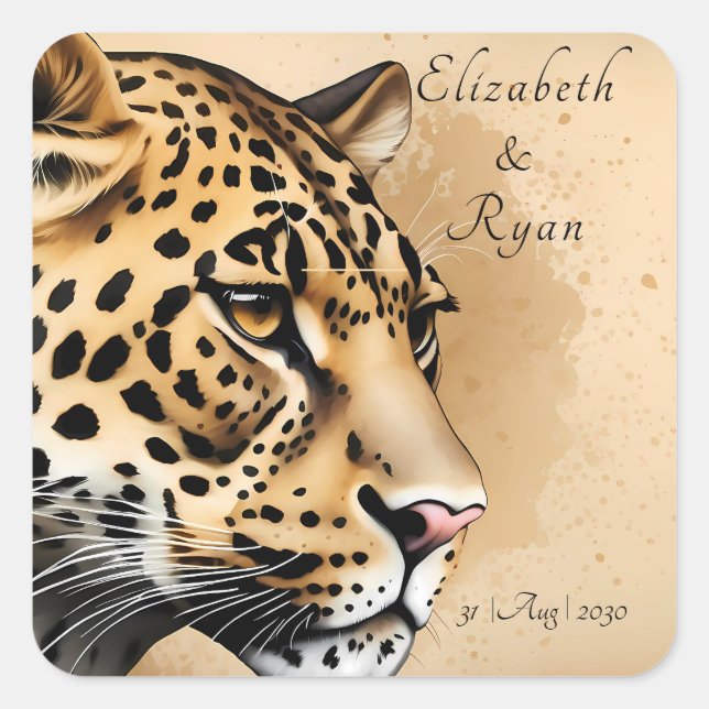 Pegatina Cuadrada Inspirado por la naturaleza (Anverso)