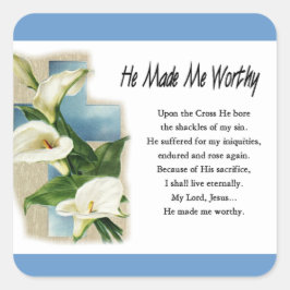 Pegatina Cuadrada Inspirador, me hizo digno