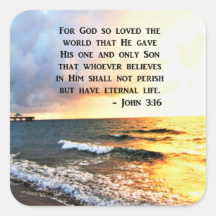 PEGATINA CUADRADA INSPIRANDO EL DISEÑO DE FOTOS DEL OCÉANO DE JOHN 3