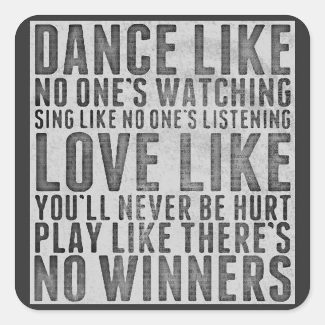 Pegatina Cuadrada Inspiring Quote Rustic Grunge Text Sign (Anverso)