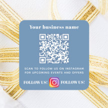 Instagram de código qr de nombre de negocio azul t