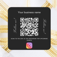 Instagram de código qr de nombre de negocio blanco