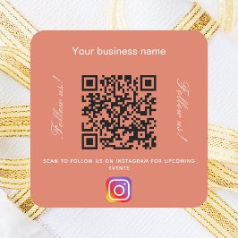 Pegatina Cuadrada Instagram de código qr nombre comercial de Terraco