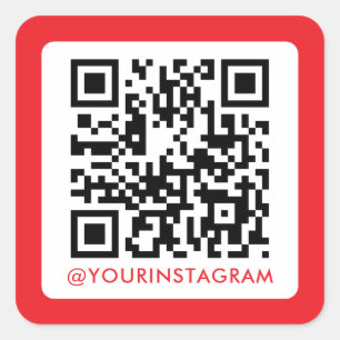 Pegatina Cuadrada instagram simple de código qr en medios sociales m
