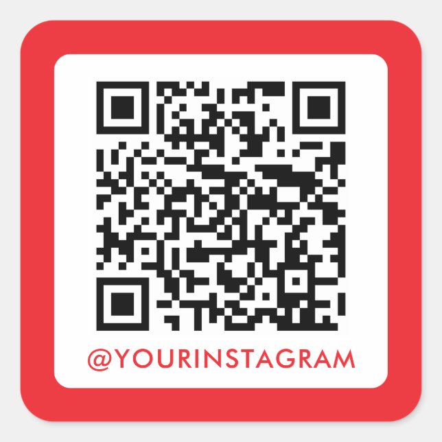 Pegatina Cuadrada instagram simple de código qr en medios sociales m (Anverso)