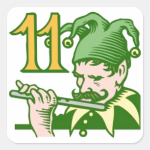 Pegatina Cuadrada Instalación de tubos de once gaiteros