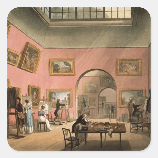 Pegatina Cuadrada Institución británica, centro comercial Pall (Anverso)