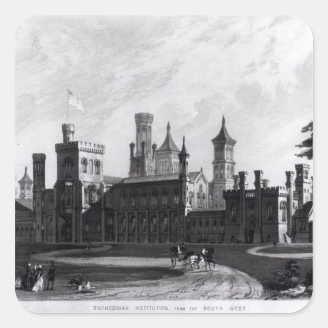Pegatina Cuadrada Institución Smithsonian del Suroeste (Anverso)