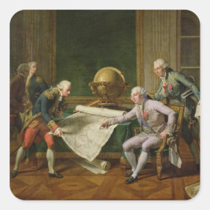 Pegatina Cuadrada Instrucciones de donante de Louis XVI al La