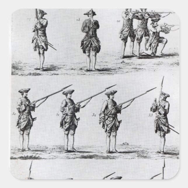 Pegatina Cuadrada Instrucciones para un taladro de Bayonet (Anverso)