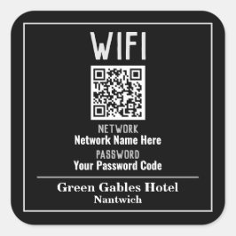 Pegatina Cuadrada Instrucciones WiFi con código QR