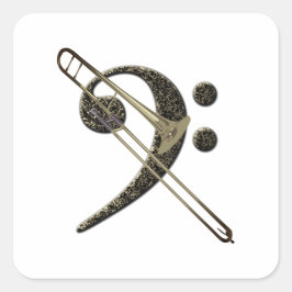 Pegatina Cuadrada Instrumento de música para la limpieza de bolas de