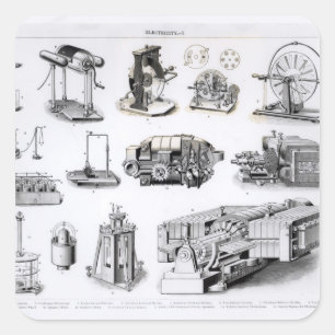 Pegatina Cuadrada Instrumentos al descubrimiento y al uso de