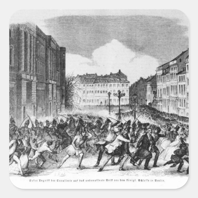 Pegatina Cuadrada Insurrección en Berlín (Anverso)