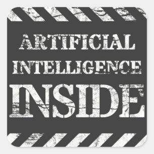 Pegatina Cuadrada Inteligencia artificial en el interior