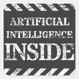Pegatina Cuadrada Inteligencia artificial en el interior