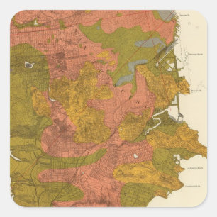 Pegatina Cuadrada Intensidad del terremoto en San Francisco