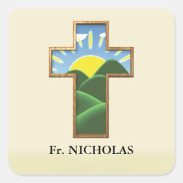 Pegatina Cuadrada Intercambio de cumpleaños personalizado