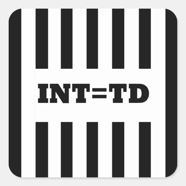 Pegatina Cuadrada Interceptación igual a toque - Refs de reemplazo (Anverso)