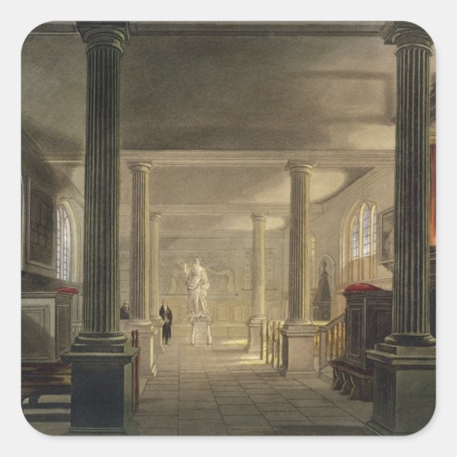 Pegatina Cuadrada Interior de la Facultad de Derecho, Cambridge, de  (Anverso)