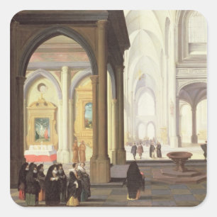 Pegatina Cuadrada Interior de la Iglesia