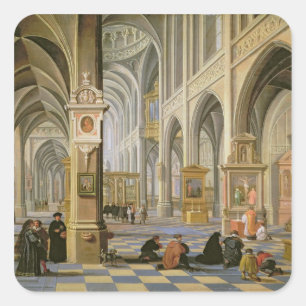 Pegatina Cuadrada Interior de la iglesia