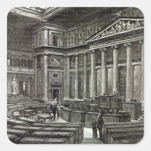 Pegatina Cuadrada Interior de las cámaras del Parlamento, Viena