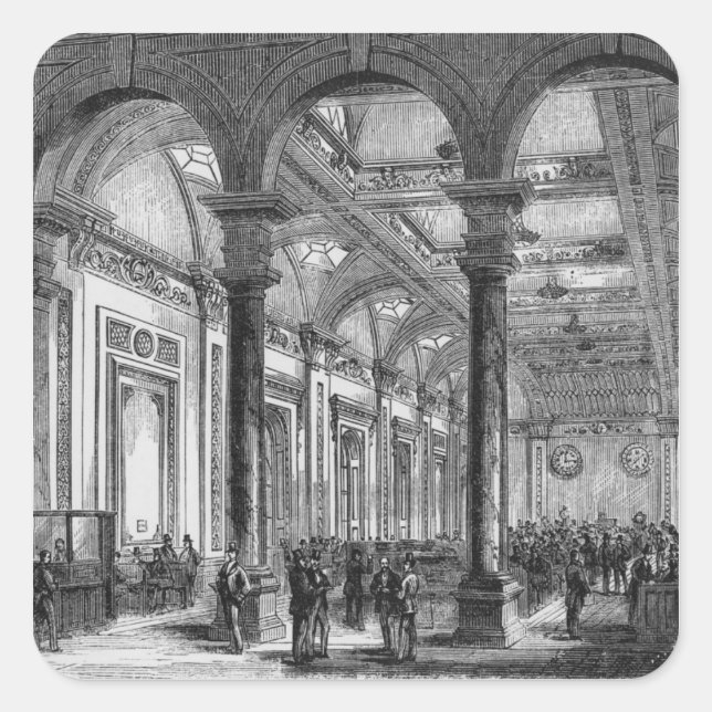 Pegatina Cuadrada Interior de Lloyd's de Londres (Anverso)