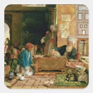 Pegatina Cuadrada Interior de una escuela, El Cairo