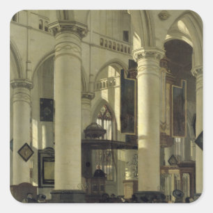 Pegatina Cuadrada Interior de una iglesia