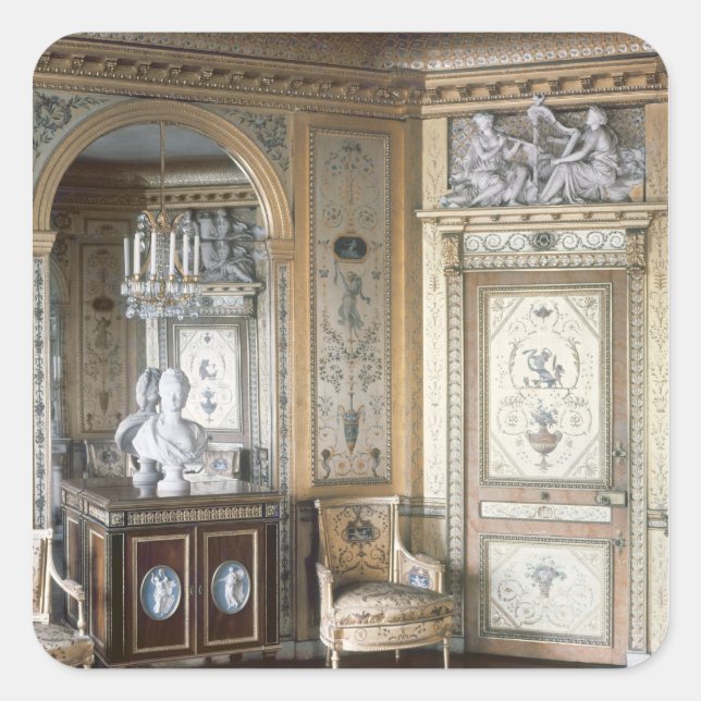 Pegatina Cuadrada Interior del barrio de Marie Antoinette (Anverso)