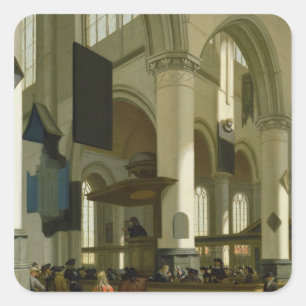 Pegatina Cuadrada Interior del Oude Kerk