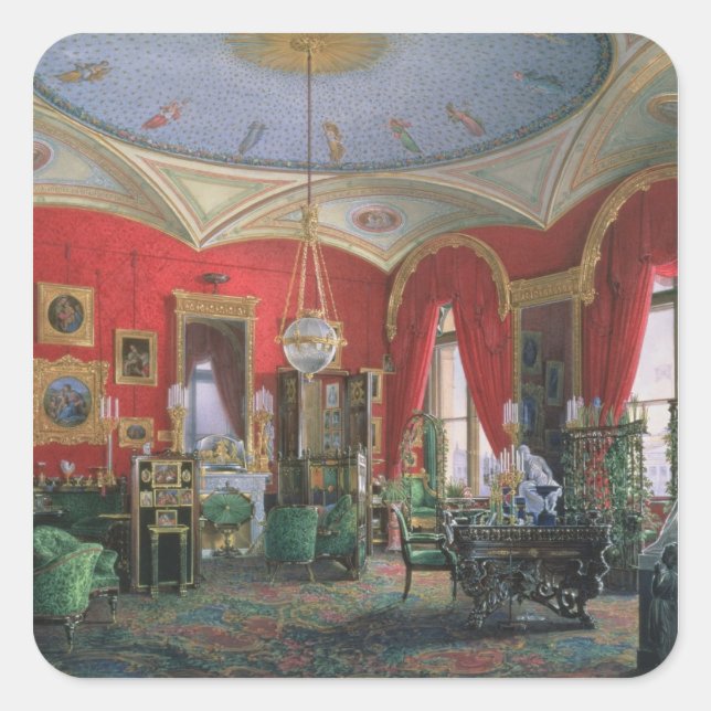 Pegatina Cuadrada Interior del Palacio de Invierno (Anverso)