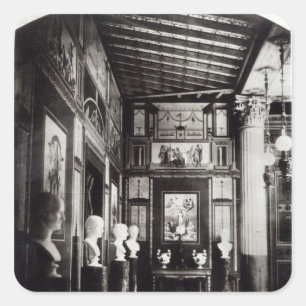 Pegatina Cuadrada Interior del Palais Pompeya del Príncipe Napoleón