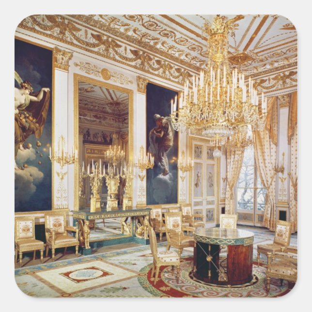 Pegatina Cuadrada Interior del Salon des Quatre Saisons (Anverso)