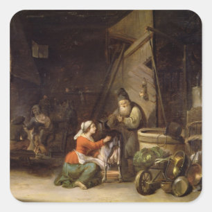 Pegatina Cuadrada Interior ruso