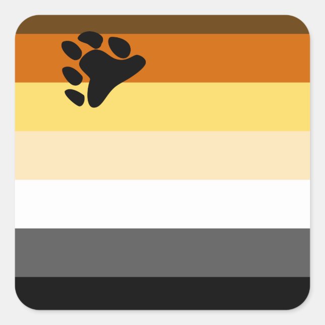 Pegatina Cuadrada International Bear Brotherhood Pride Flag  (Anverso)