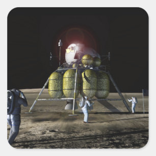 Pegatina Cuadrada Interpretación del artista de una nueva nave