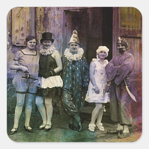 Pegatina Cuadrada Intervalo en el circo