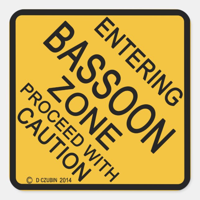 Pegatina Cuadrada Introducción a la zona de Bassoon (Anverso)