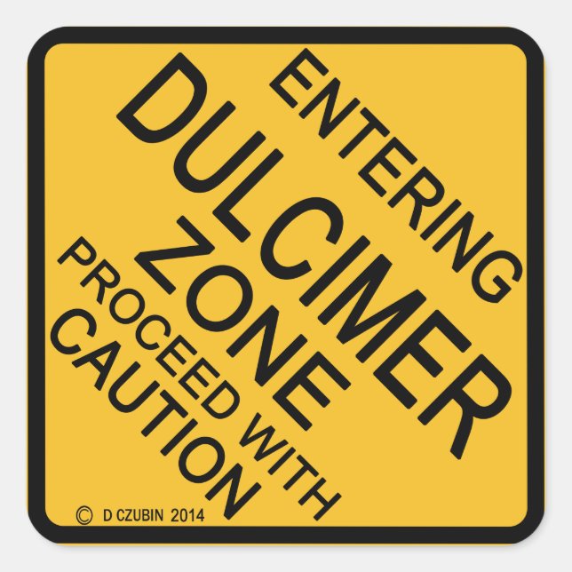 Pegatina Cuadrada Introducción a la zona de Dulcimer (Anverso)