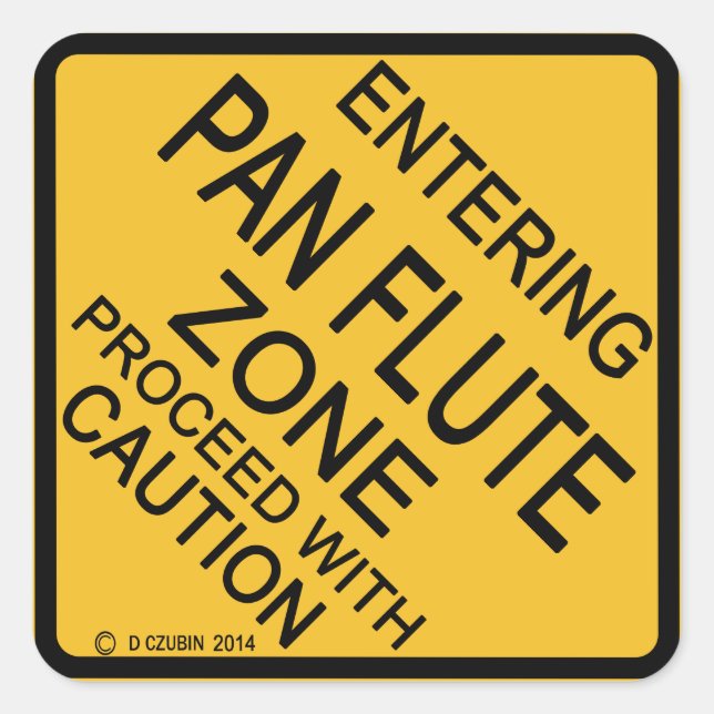 Pegatina Cuadrada Introducción de la zona de flauta de giro (Anverso)