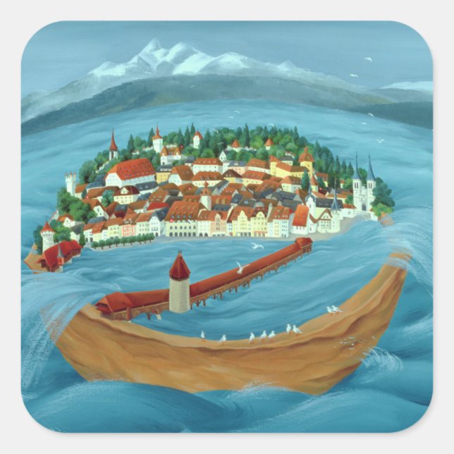 Pegatina Cuadrada Inundación 1999 (Anverso)