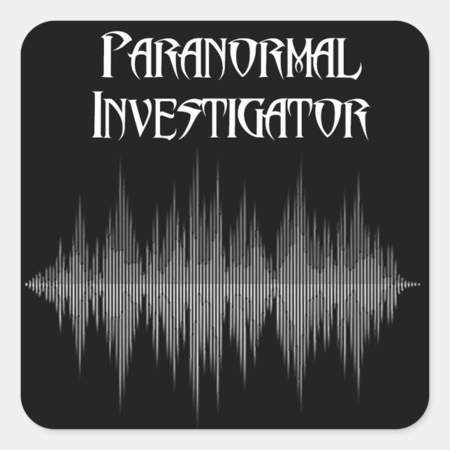 Pegatina Cuadrada Investigador paranormal Pegatinas de ondas sonoras (Anverso)