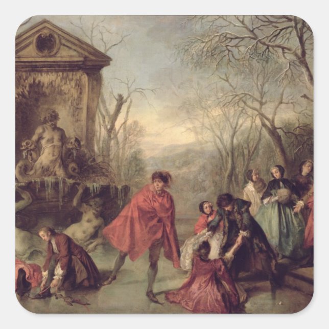 Pegatina Cuadrada Invierno, 1738 (Anverso)