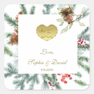 Pegatina Cuadrada Invierno 50.º Boda que aún hacemos