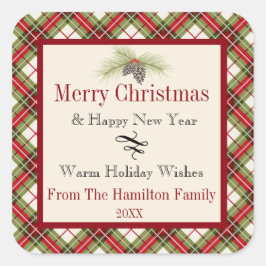 Pegatina Cuadrada Invierno cálido en vacaciones personalizadas