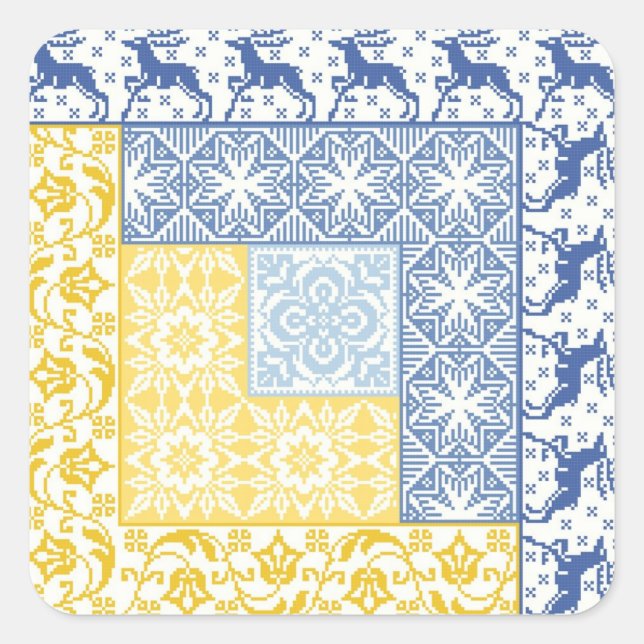 Pegatina Cuadrada Invierno de la cabina de registro (Anverso)