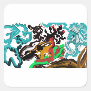 Pegatina Cuadrada Invierno de los ciervos