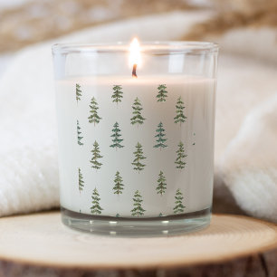 Pegatina Cuadrada Invierno de moda   Patrón de árbol de Navidad